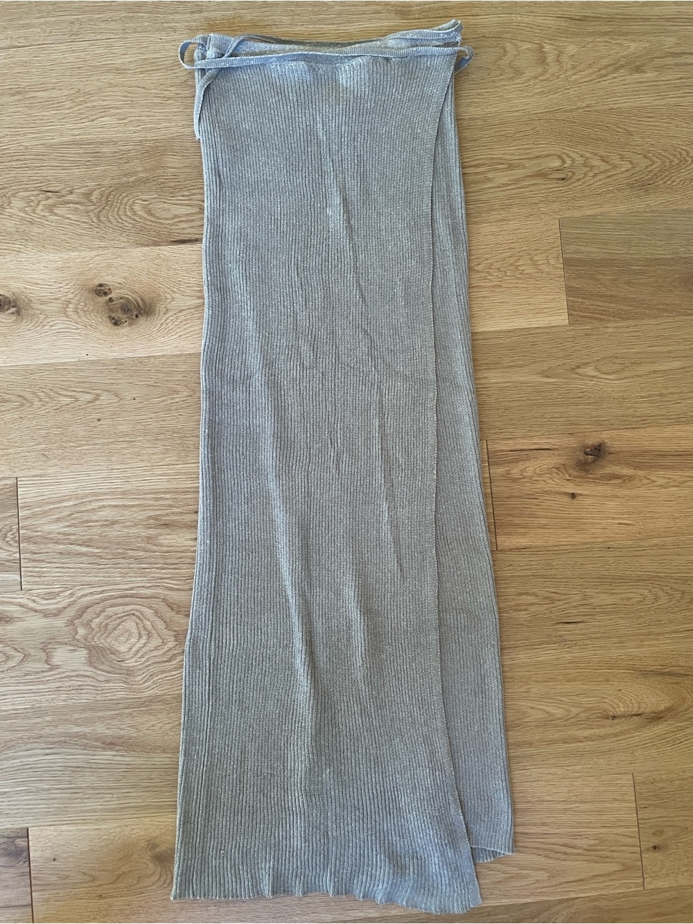 Free People Ribbed Maxi Skirt in Light Taupe